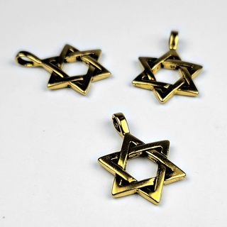 3 star of david charms on white
