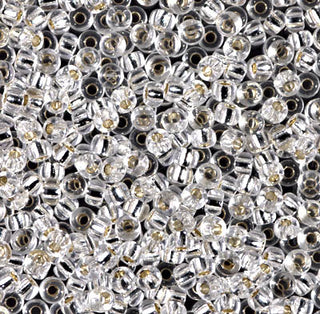 8/0 Silver Lined Crystal Seed Beads.