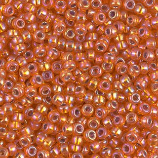 8/0 Silver Lined Orange AB Seed Beads.