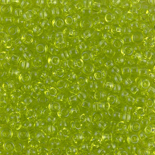 8/0 Transparent Chartreuse Miyuki Seed Beads.