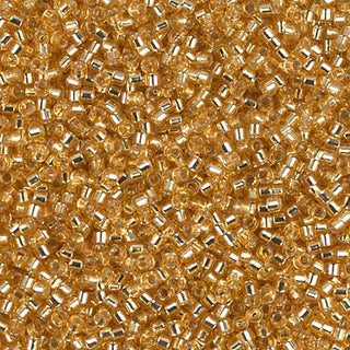 Silver lined gold 11/0 Delica beads.