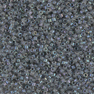 Gray Lined Crystal AB 11/0 Delica Beads.