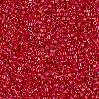 Opaque Red Luster 11/0 Delica beads.