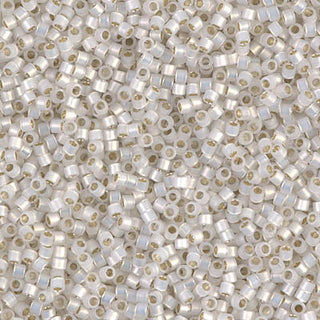 Gilt Lined White Opal 11/0 Miyuki Delica Beads.