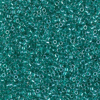 Spkl Dk Aqua Green Lined Crystal 11/0 Miyuki Delica Bead DB0918 7g