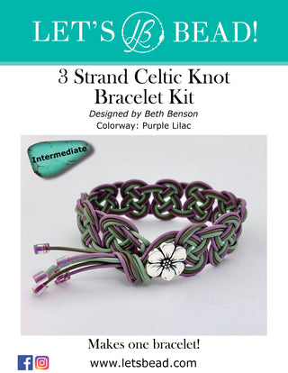 Cover of Bracelet Kit: 3 Strand Celtic Knot Bracelet Kit in  Purple Lilac colorway