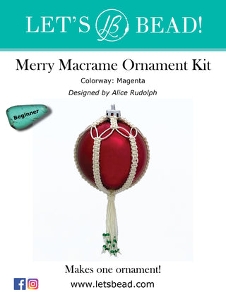 Merry Macrame Ornament Kit - Magenta