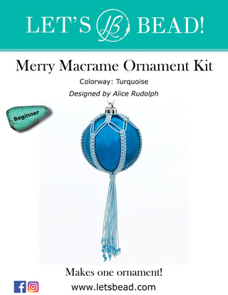 Merry Macrame Ornament - Turquoise