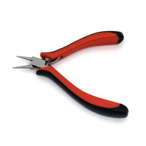 Jewelry making pliers with a round nose.