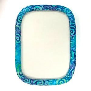 10x14in beading board with Teal Swirl batik fabric on cushioned side rails
