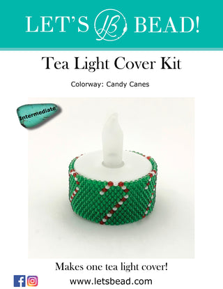 Tea Light Cover Kit - Candy Canes