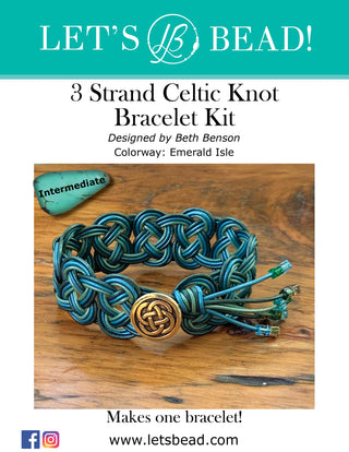 Cover of Bracelet Kit: 3 Strand Celtic Knot Bracelet Kit in Emerald Isle colorway.