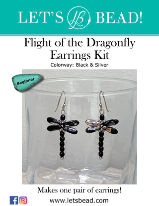 Flight of the Dragonfly Earrings Kit - Black & Silver