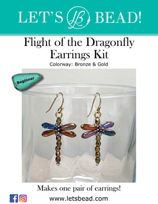 Flight of the Dragonfly Earrings Kit - Bronze & Gold