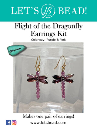 Flight of the Dragonfly Earrings Kit - Purple & Pink