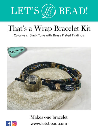 That's a Wrap - 2 Wrap Bracelet Black & Brass